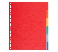 Exacompta - Réf. 2106E - Carton de 50 Intercalaires en carte coloris vifs recy 220g/m2 avec 6 onglets neutres - Format à classer A4 maxi - Dimensions 24,5 x 29,7 cm