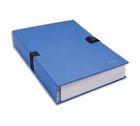 Exacompta - Réf. 21503E - 1 chemise à dos extensible en papier toilé vernis couleur N'clip - 1 rabat - fermeture par clip très pratique - dim 24 x 32 cm - pour format A4 - couleur bleu clair