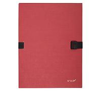 Exacompta Chemise à dos extensible N'clip 21509E - A4, fermeture par clip - Rouge