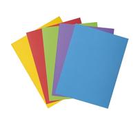 Exacompta - Réf. 218000E - Carton de 5 paquets de 50 chemises rigides avec 1 rabat ROCK''S 210 g/m² - couleurs vives - chemises certifiées PEFC™ - dim 24x32cm pour format A4-5 couleurs assorties
