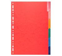 Exacompta - Réf. 2206E - Carton de 25 Intercalaires en carte lustrée 225g/m2 FSC® avec 6 onglets neutres en couleurs - renforcés et plastifiés - Bande de perforation renforcée - Format à classer A4