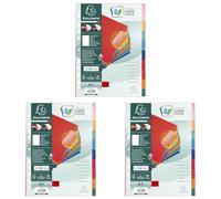 Exacompta - Réf. 2210E - Intercalaires en carte lustrée 225g/m2 FSC® avec 10 onglets neutres en couleurs - renforcés et plastifiés - Bande de perforation renforcée - Format à classer A4 (Lot de 3)