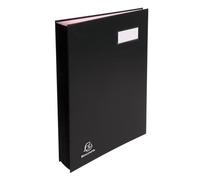 Exacompta - Réf. 22180E - Carton de 5 parapheurs direction - dos à soufflets toilé - porte-étiquette - couverture plastifiée - 18 compartiments en carte rose - 3 perforations - 24x32 cm - assorties