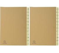Exacompta - Réf. 22229E - 1 trieur Ordonator - couverture en kraft recyclé - intérieur en carte ivoire - onglets plastifiés alphabétiques - 24 compartiments - dim 25x33 cm - pour A4 - couleur brun