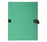 Exacompta - Réf. 223090E - Paquet de 5 chemises à dos extensible en papier toilé couleur - dos extensible jusqu'à 13 cm - fermeture par sangle - dim 24 x 32 cm - pour format A4 - couleur vert clair