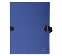 Exacompta - Réf. 223229E - 1 chemise à dos extensible en papier toilé couleur - fermeture par sangle - avec rabat en pied - boucle à coulisseau cranté - dim 24 x 32 cm - couleur bleu foncé