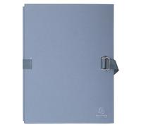 Exacompta - Réf. 223255E - Carton de 10 chemises à dos extensible en papier toilé couleur - fermeture par sangle - avec rabat en pied - boucle à coulisseau cranté - dim 24 x 32 cm - couleur gris