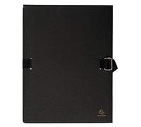 Exacompta - Réf. 223265E - 1 chemise à dos extensible en papier toilé couleur - fermeture par sangle - avec rabat en pied - boucle à coulisseau cranté - dim 24 x 32 cm - couleur noir