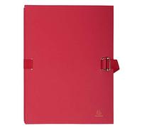 Exacompta - Réf. 223275E - 1 chemise à dos extensible en papier toilé couleur - fermeture par sangle - avec rabat en pied - boucle à coulisseau cranté - dim 24 x 32 cm - couleur rouge