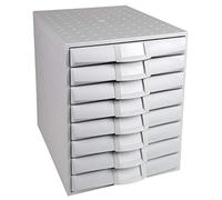 Exacompta - Réf. 226040D - THE SYSTEM 8 - Caisson 8 tiroirs fermés pour documents A4+ - Dimensions extérieures : Profondeur 38,7 x largeur 28,4 x Hauteur 33,8 cm - Gris lumière