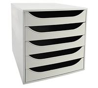 Exacompta - Réf. 229606D - Module économique à tiroirs ECOBOX + - Caisson individuel à 5 tiroirs pour document A4 et A4+ - Certifié Ange Bleu - Dimensions 34,8 x 28,4 x 29 cm - Coloris gris