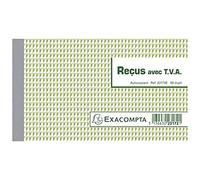 Exacompta - Réf. 23172AE - 1 Manifold REÇUS - avec T.V.A. - 50 feuillets numérotés et autocopiants - duplicatas (1 original + 1 copie) - format 105 x 180 mm - certifié FSC - fabriqué en France