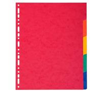 Exacompta - Réf. 2405E - Carton de 25 Intercalaires en véritable carte lustrée souple 225g/m2 FSC® avec 5 onglets neutres - Format à classer A4 maxi - Dimensions 24,5 x 29,7 cm - couleurs assorties