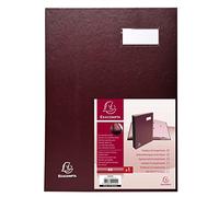 Exacompta - Réf. 24244E - 1 parapheur direction - dos à soufflets toilé - porte-étiquette - couverture plastifiée - 24 compartiments en carte rose avec 3 perforations - 24x32 cm - couleur bordeaux