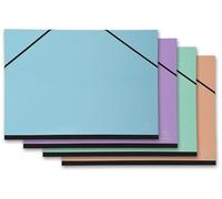 Exacompta - Réf. 25680E - 10 cartons à dessin Aquarel - avec élastiques - intérieur papier noir - dos toilé - dimensions 32 x 45 cm - format à classer A3 (297 x 420 mm) - couleurs assorties