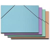 Exacompta - Réf. 25690E - 5 cartons à dessin Aquarel - avec élastiques - intérieur papier noir - dos toilé - dimensions 52 x 72 cm - format à classer Raisin (500 x 650 mm) - couleurs assorties