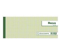 Exacompta - Réf. 25E - 1 Carnet à souche REÇUS - 50 feuillets papier chèque amagnétique 95g/m2 Clairefontaine - Chaque feuillet est prédécoupé - format horizontal 105 x 270 mm