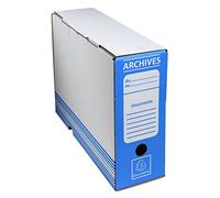 Exacompta - Réf. 261005H - 1 boîte archive en intérieur kraft - Dos de 80 mm - Pour format A4 - Dimensions 25 x 35 cm - Couleur bleu - Livrée à plat