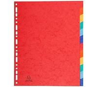 Exacompta - Réf. 2612E - Carton de 15 Intercalaires en véritable carte lustrée rigide 400g/m2 FSC® avec 12 onglets neutres - Page d'indexation fournie - Format à classer A4 maxi - Dim 24,5 x 29,7 cm