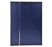 Exacompta - Réf. 26154E - 1 album de timbres classique - 48 pages noires - Dimensions extérieures : 22,5 x 30,5 cm - Couverture en simili-cuir - 9 bandes acétate - Coloris bleu