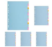 Exacompta - Réf. 2620E - 1 Intercalaire en carte pastel 170g/m2 Forever avec 20 onglets neutres - format à classer A4 - dimensions 22,5 x 29,7 cm - couleurs assorties pastels (Lot de 5)
