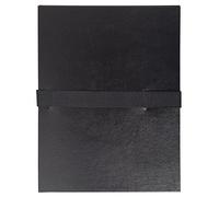 Exacompta - Réf. 2641E - Carton de 10 chemises à dos extensible balacron sans rabat - fermeture par sangle auto-agrippante/scratch - capacité 1000 feuilles - dim 24 x 32 cm - pour format A4 - noir