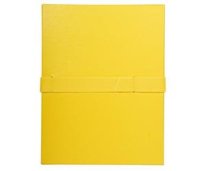Exacompta - Réf. 2649E - Carton de 10 chemises à dos extensible balacron sans rabat - fermeture par sangle auto-agrippante/scratch - capacité 1000 feuilles - dim 24 x 32 cm - pour format A4 - jaune