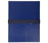 Exacompta - Réf. 2652E - Carton de 10 chemises à dos extensible balacron sans rabat - fermeture par sangle auto-agrippante/scratch - capacité 1000 feuilles - dim 24 x 32 cm - pour A4 - bleu foncé