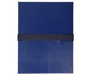 Exacompta - Réf. 2652E - Carton de 10 chemises à dos extensible balacron sans rabat - fermeture par sangle auto-agrippante/scratch - capacité 1000 feuilles - dim 24 x 32 cm - pour A4 - bleu foncé