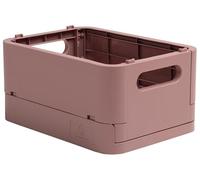 Exacompta - Réf. 27038D - 1 caisse pliable, casier, boîte de rangement multi-usages SMARTCASE - Livrée à plat, dimensions non pliées : Prof.18,8 x larg 13,8 x Haut 9,5 cm - Couleur Vieux rose