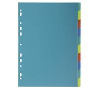 Exacompta - Réf. 2710E - Intercalaires en polypropylène recyclé translucide avec 10 onglets neutres - Page d'indexation imprimable - Format à classer A4 - Couleurs assorties