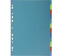 Exacompta - Réf. 2712E - Carton de 15 intercalaires en polypropylène recyclé translucide avec 12 onglets neutres - Page d'indexation imprimable - Format à classer A4 - Couleurs assorties
