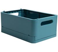 Exacompta - Réf. 27134D - 1 caisse pliable, casier, boîte de rangement multi-usages SMARTCASE - Livrée à plat, dimensions non pliées : Prof.27,6 x larg.18,8 x Haut. 12 cm - Couleur Bleu pacifique