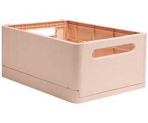 Exacompta - Réf. 27231D - 1 caisse pliable, casier, boîte de rangement multi-usages SMARTCASE - Livrée à plat, dimensions non pliées : Prof.37,5 x larg.27,5 x Haut.16,3 cm - Couleur Nude