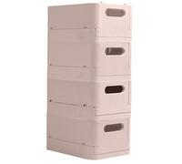 Exacompta - Réf. 27231D - Carton de 4 caisses pliables, casiers, multi-usages SMARTCASE - Livrées à plat, dimensions non pliées : Prof.37,5 x larg.27,5 x Haut.16,3 cm - Nude