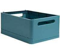 Exacompta - Réf. 27234D - 1 caisse pliable, casier, boîte de rangement multi-usages SMARTCASE - Livrée à plat, dimensions non pliées : Prof.37,5 x larg.27,5 x Haut.16,3 cm - Couleur bleu pacifique