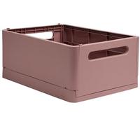 Exacompta - Réf. 27238D - 1 caisse pliable, casier, boîte de rangement multi-usages SMARTCASE - Livrée à plat, dimensions non pliées : Prof.37,5 x larg.27,5 x Haut.16,3 cm - Couleur Vieux rose