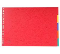 Exacompta - Réf. 2905E - Carton de 20 Intercalaires en véritable carte lustrée rigide 400g/m2 FSC® avec 5 onglets neutres - Format à classer A3 - plans, dessins - 43 x 29,7 cm - Couleurs assorties