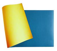 Exacompta - Réf. 29145E - 1 Sous-mains souple Home Office - en simili cuir polyuréthane bicolore - souple et résistant, tapis de souris - 40x80 cm - couleur turquoise/safran - livré roulé