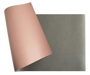 Exacompta - Réf. 29163E - 1 Sous-mains souple Home Office - en simili cuir (polyuréthane) bicolore - souple et résistant, protège bureau, tapis de souris - 43x90 cm - couleur nude/gris - livré roulé