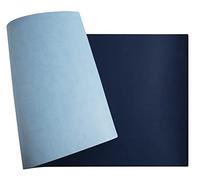 Exacompta - Réf. 29164E - 1 Sous-mains souple Home Office - en simili cuir (polyuréthane) bicolore - souple et résistant, protège bureau, tapis de souris - 43x90 cm - couleur marine/ciel - livré roulé
