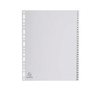 Exacompta - Réf. 2931E - Carton de 5 Intercalaires gris en polypropylène recyclé avec 31 onglets imprimés numériques de 1 à 31 - Format à classer A4 maxi - Dim 24,5 x 29,7 cm - certifiés Ange Bleu