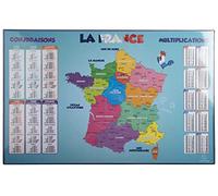 Exacompta - Réf. 29791E - Carton de 10 Sous-mains pour bureau enfants en carton rigide rembordé - recto et verso en PVC pour résister à un usage quotidien - 37,5x57,5 cm - visuel France - livré à plat