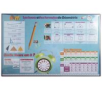 Exacompta - Réf. 29792E - Carton de 10 Sous-mains pour bureau enfants en carton rigide rembordé - recto et verso en PVC pour résister à un usage quotidien - 37,5x57,5 cm - visuel maths - livré à plat