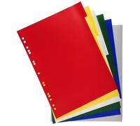 Exacompta - Réf. 3006E - Carton de 100 Intercalaires en polypropylène souple avec 6 onglets neutres - Indéchirables - Format à classer A4 - Dimensions 22,5 x 29,7 cm - Couleurs assorties