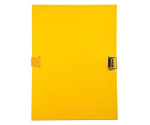 Exacompta - Réf. 30106H - Carton de 10 chemises à dos extensible en polypropylène couleur - 1 rabat en pied - fermeture par sangle - boucle à coulisseau cranté - dim 24 x 32 cm - couleur jaune