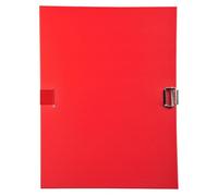 Exacompta - Réf. 30109H - Carton de 10 chemises à dos extensible en polypropylène couleur - 1 rabat en pied - fermeture par sangle - boucle à coulisseau cranté - dim 24 x 32 cm - couleur rouge