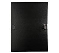 Exacompta - Réf. 30116H - Carton de 10 chemises à dos extensible en polypropylène couleur - 1 rabat en pied - fermeture par sangle - boucle à coulisseau cranté - dim 24 x 32 cm - couleur noir