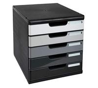 Exacompta Module de classement Modulo A4 5 tiroirs Noir façades grises