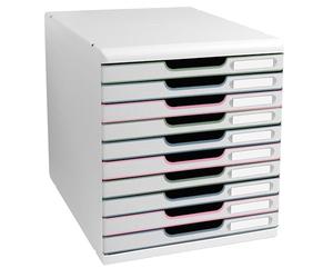 Exacompta - Réf. 302303D - MODULO A4 Autentik - Module de classement 10 tiroirs fermés pour documents A4+ - Dimensions extérieures : Prof. 35 x largeur 28,8 x Hauteur 32 cm - Assortis